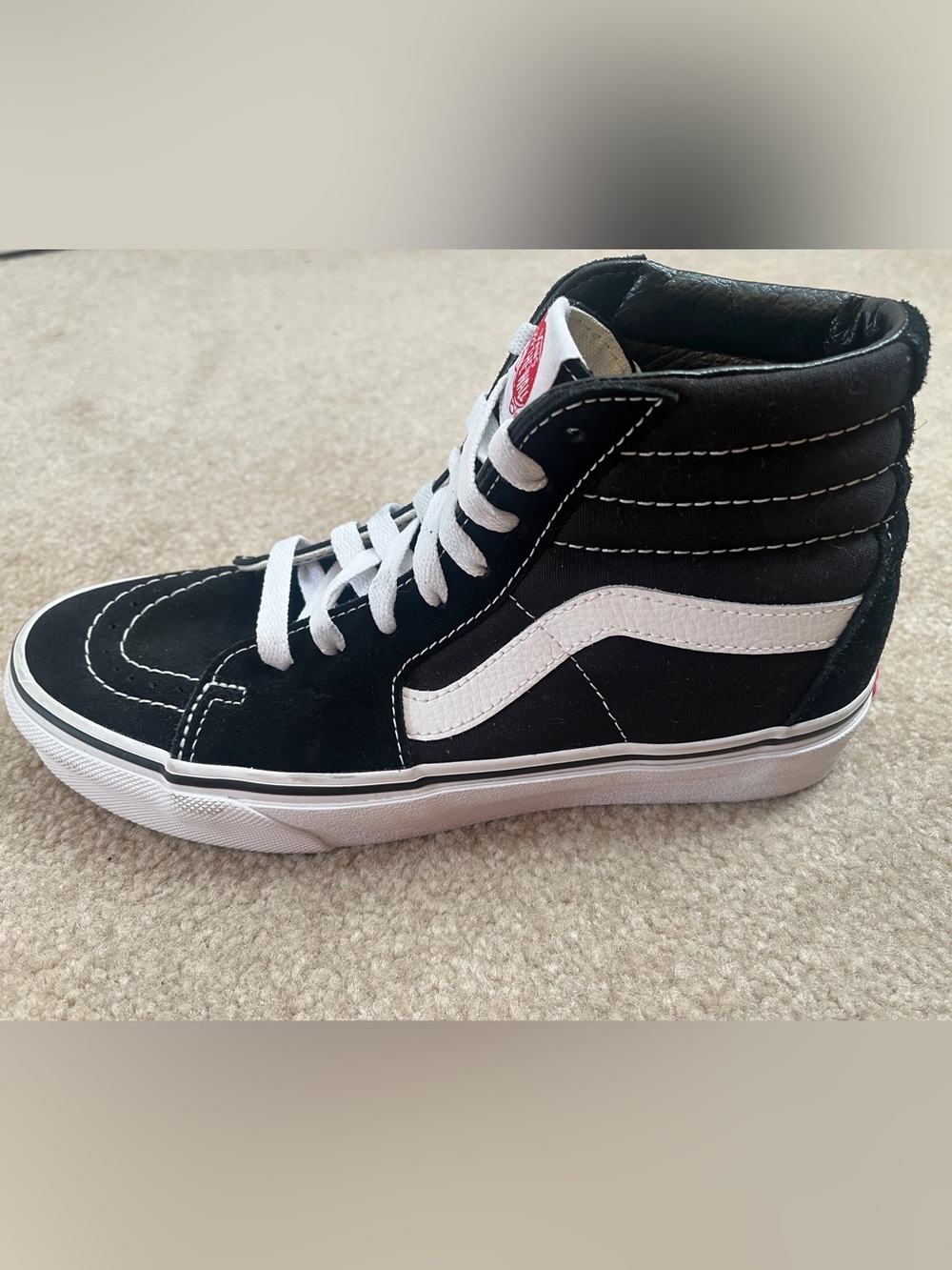 Vans Sk8-Hi Black White High Top  Women’s 8 Men’s 6.5 Classic Skate Shoes
